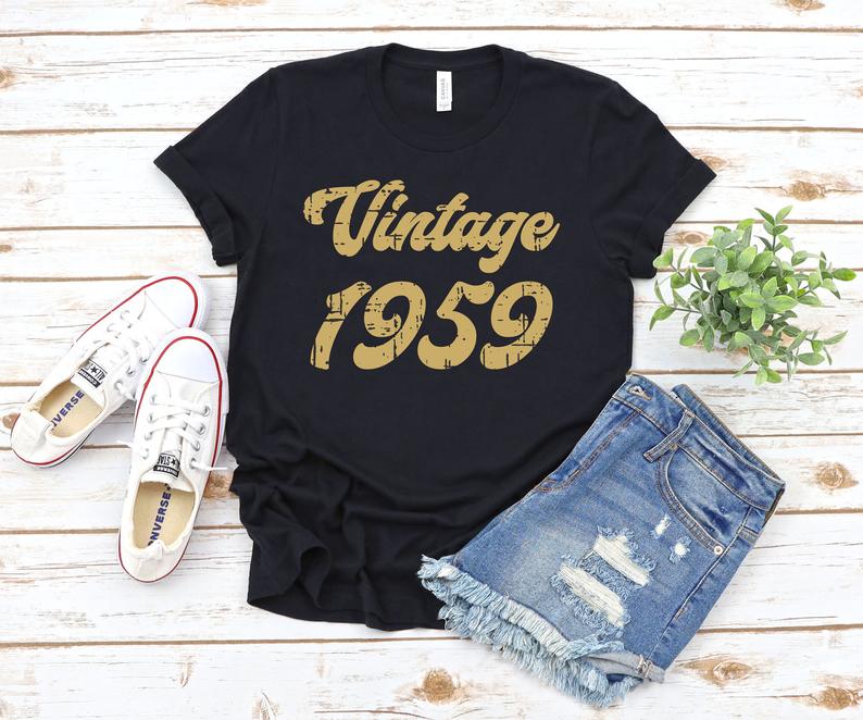 Vintage 1959 Shirt, 64th Birthday Gift, Birthday Party, 1959 T-Shirt