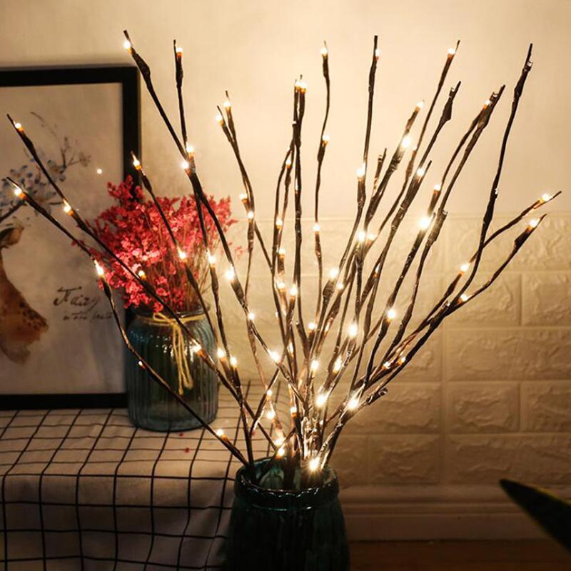 LED Willow Branch Lamp Floral Lights 20 Bulbs | Christmas Party Garden Decor Christmas Birthday Gift - Vintage tees for Women