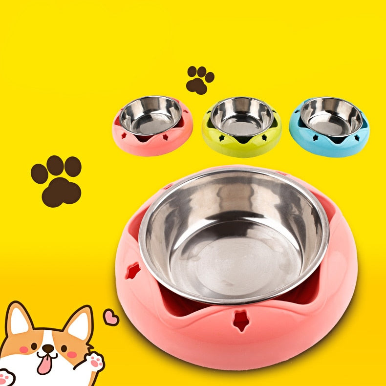 Durable Pet Bowl | Stainless Steel Drinking Feeding Dual-use Food Feeder - Vintage tees for Women