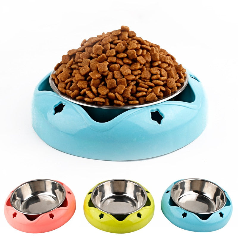 Durable Pet Bowl | Stainless Steel Drinking Feeding Dual-use Food Feeder - Vintage tees for Women