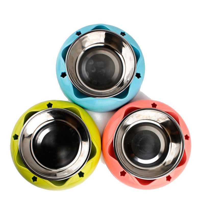 Durable Pet Bowl | Stainless Steel Drinking Feeding Dual-use Food Feeder - Vintage tees for Women