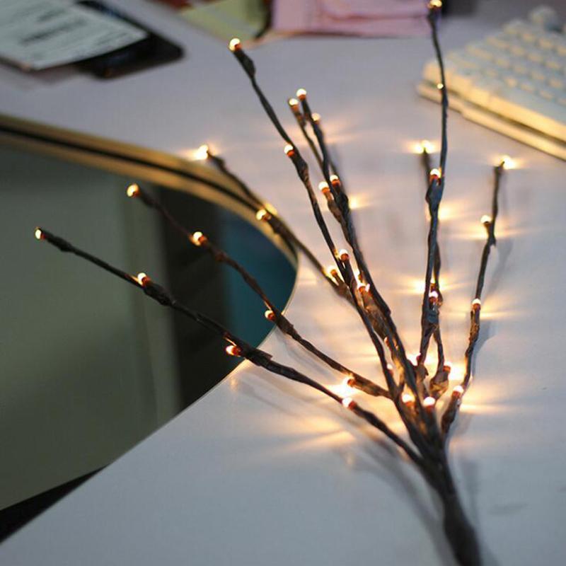 LED Willow Branch Lamp Floral Lights 20 Bulbs | Christmas Party Garden Decor Christmas Birthday Gift - Vintage tees for Women