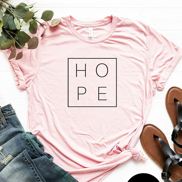 Women's T Shirt Faith Hope | Tee Gift Woman Short Sleeve Cotton Tops - Vintage tees for Women